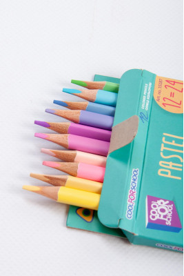 Олівці кольорові, 24 кольори, двосторонні, тригранні